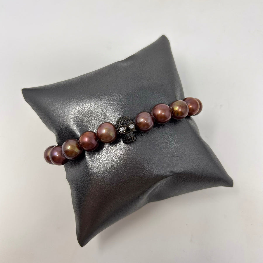 PULSERA PERLAS HILO CALAVERA