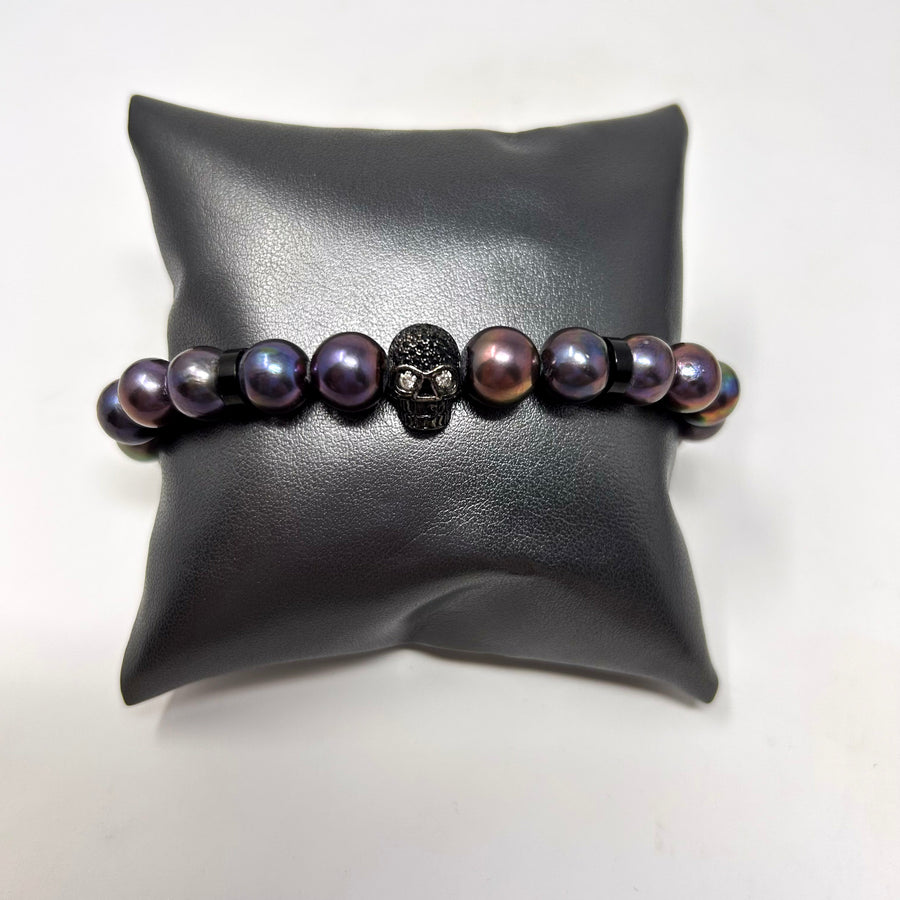 PULSERA PERLAS HILO CALAVERA