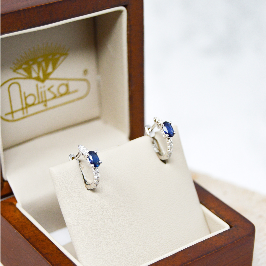 ARRACADAS ZAFIRO Y DIAMANTES