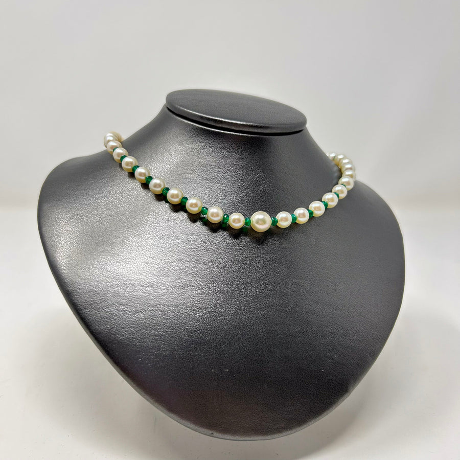 COLLAR PERLAS Y CRISOPRASA