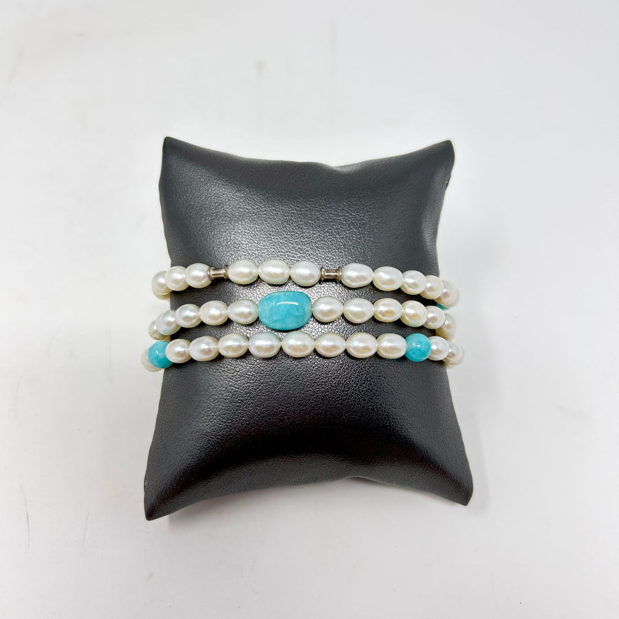 PULSERA PERLAS Y TURQUESA