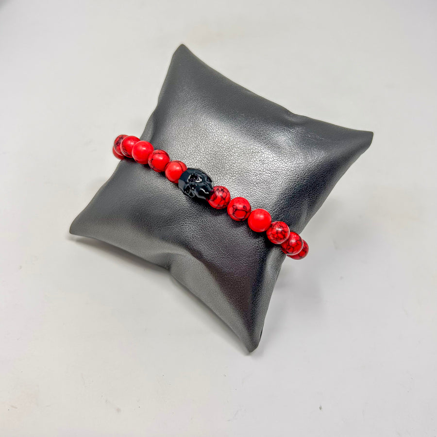 PULSERA PIEDRA Y CALAVERA CRISTAL