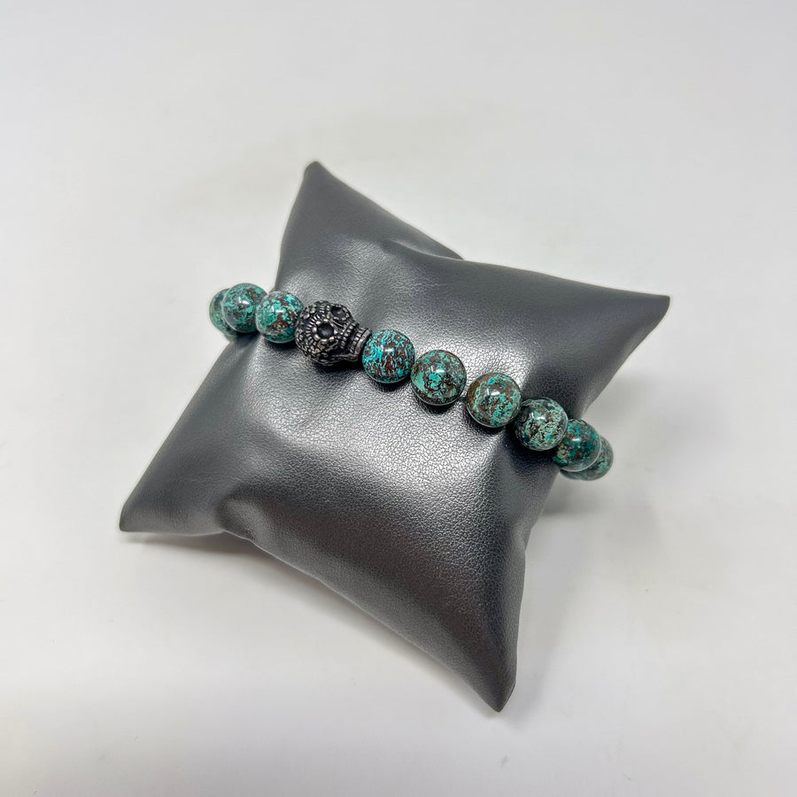 PULSERA CALAVERA Y PIEDRA