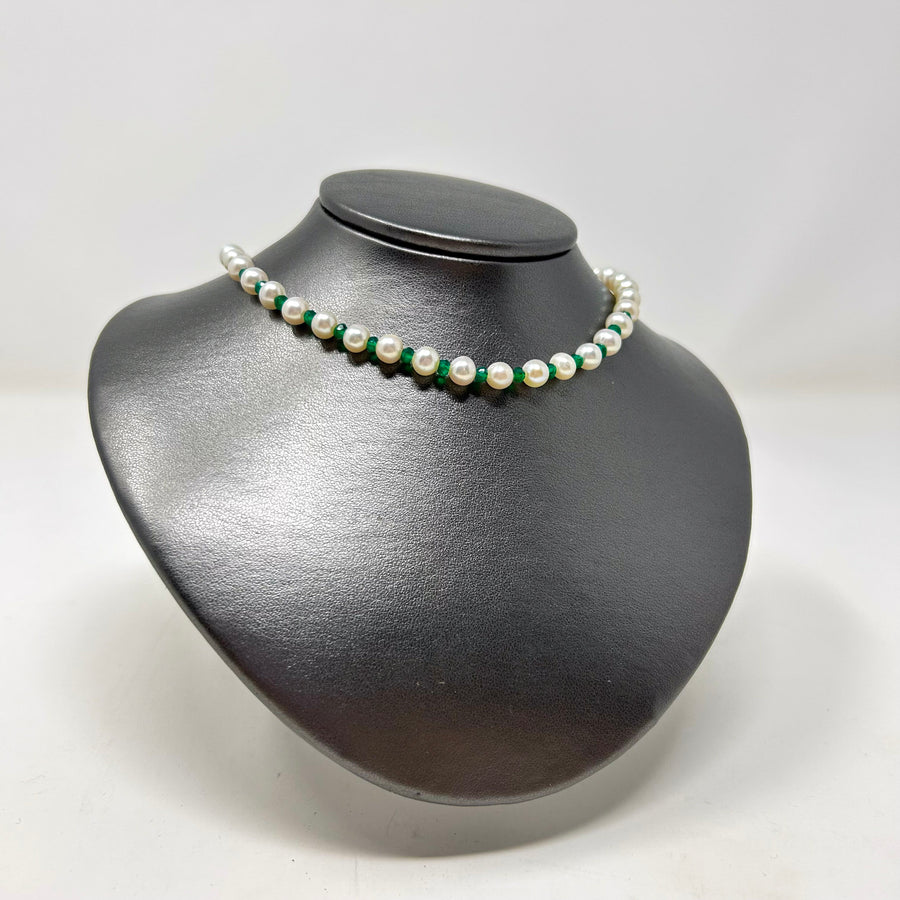 COLLAR PERLAS Y CRISOPRASA