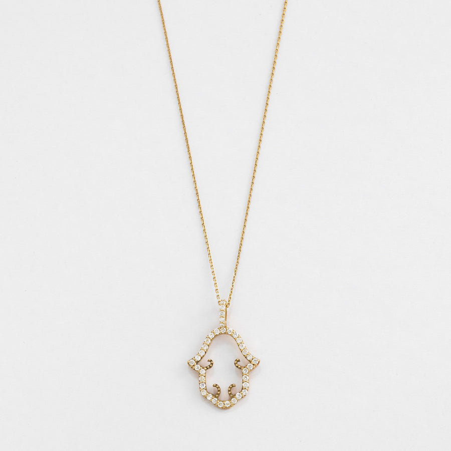 CADENA MANO DE FATIMA CON DIAMANTES