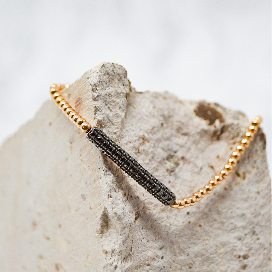 PULSERA BRILLANTES NEGROS