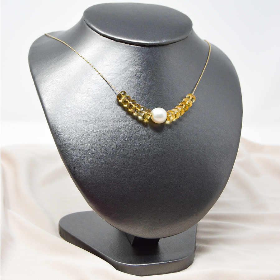 COLLAR PERLA Y CITRINA