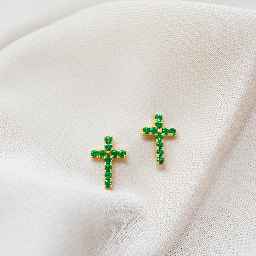 ARETES CRUZ ESMERALDA