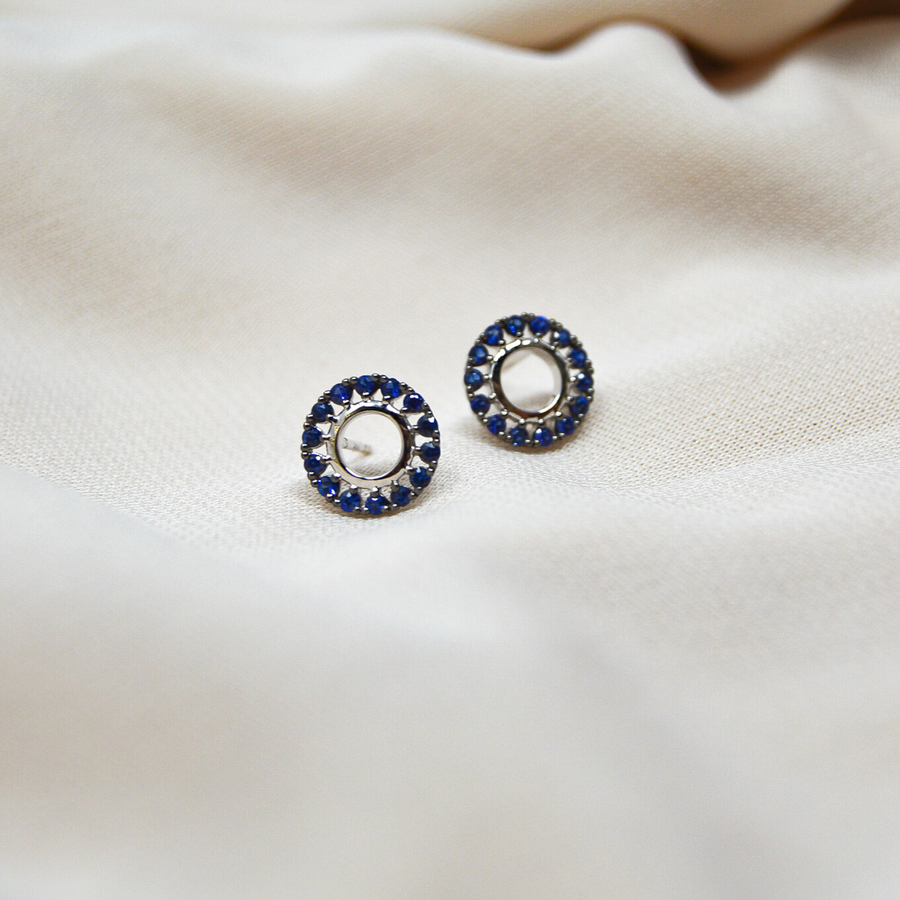 ARETES CIRCULO ZAFIRO
