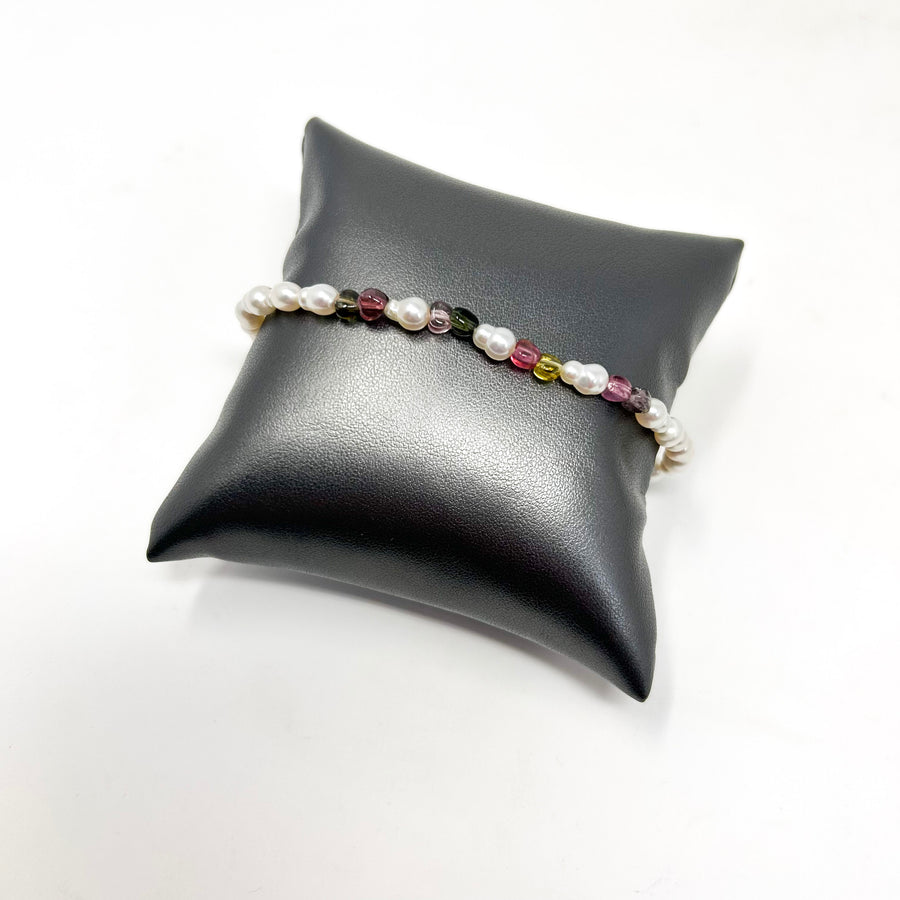 PULSERA PERLA TURMALINA CORAZONES