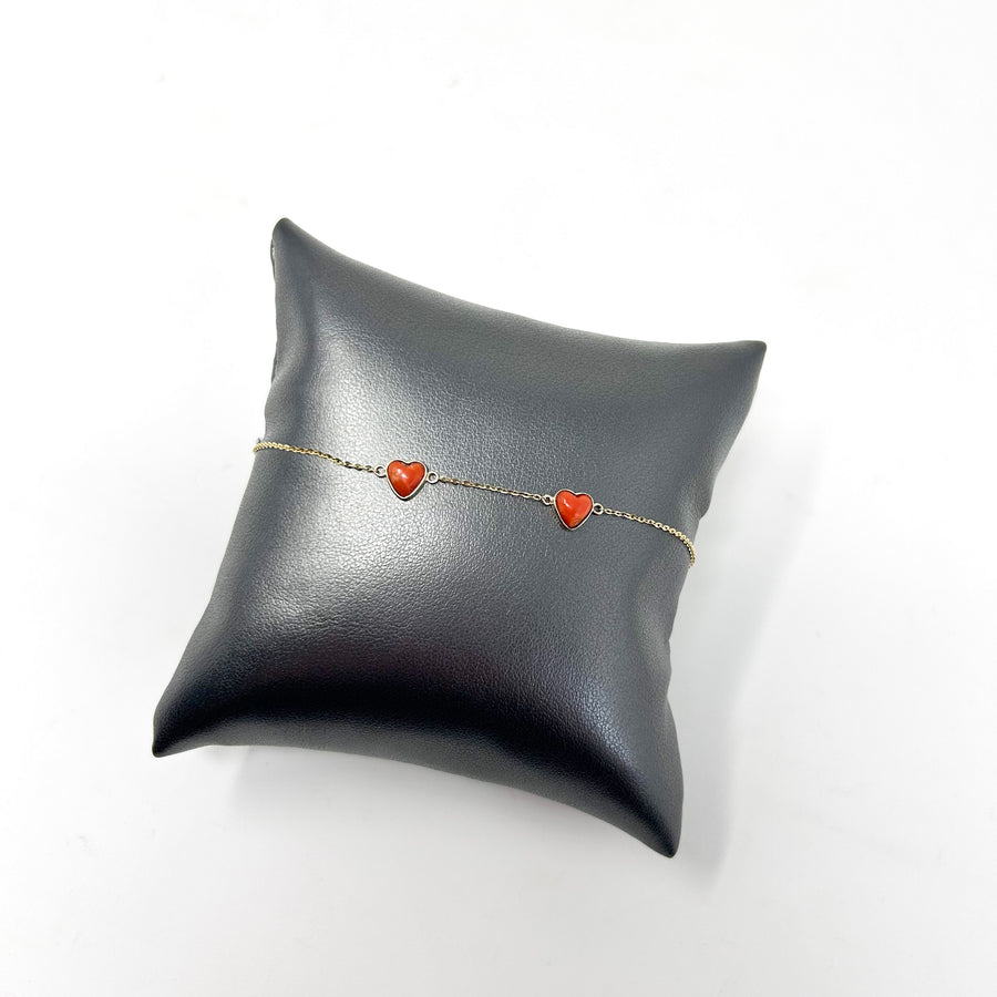 PULSERA CORAZONES CORAL